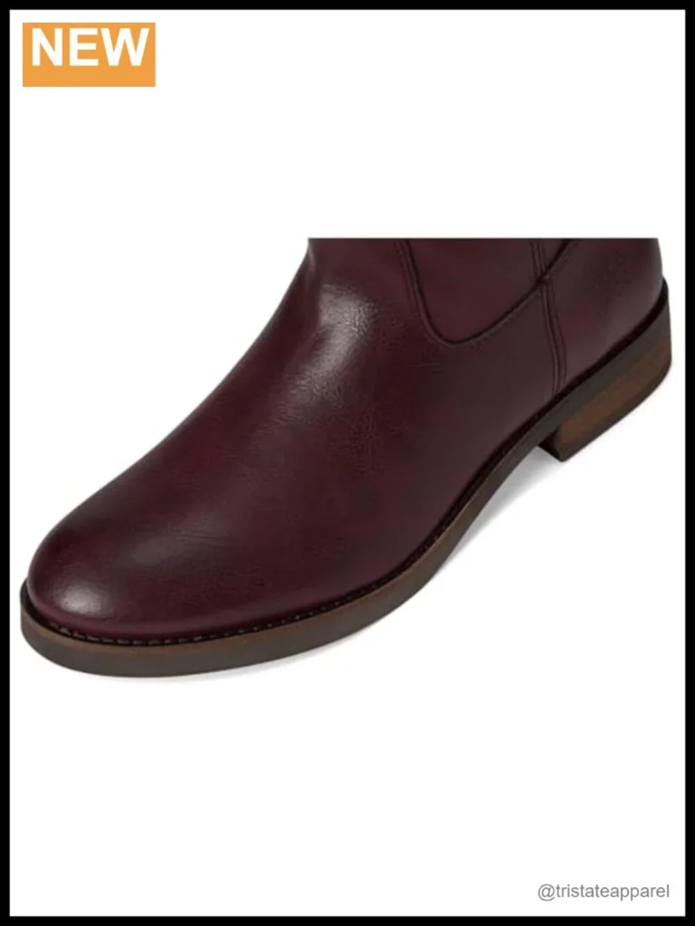 Women's Ankle Booties Round Toe Block Heel Pull-On Leather Look